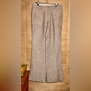 Banana Republic Light Gray 100% Linen Cotton Straight Leg Trousers